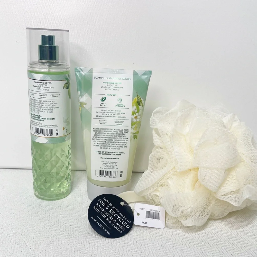 Bath & Body Works Gingham Fresh Body Scrub Loofah Gift Set NWT
